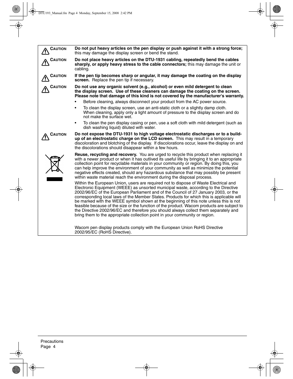 Wacom DTU-1931 User Manual | Page 8 / 56