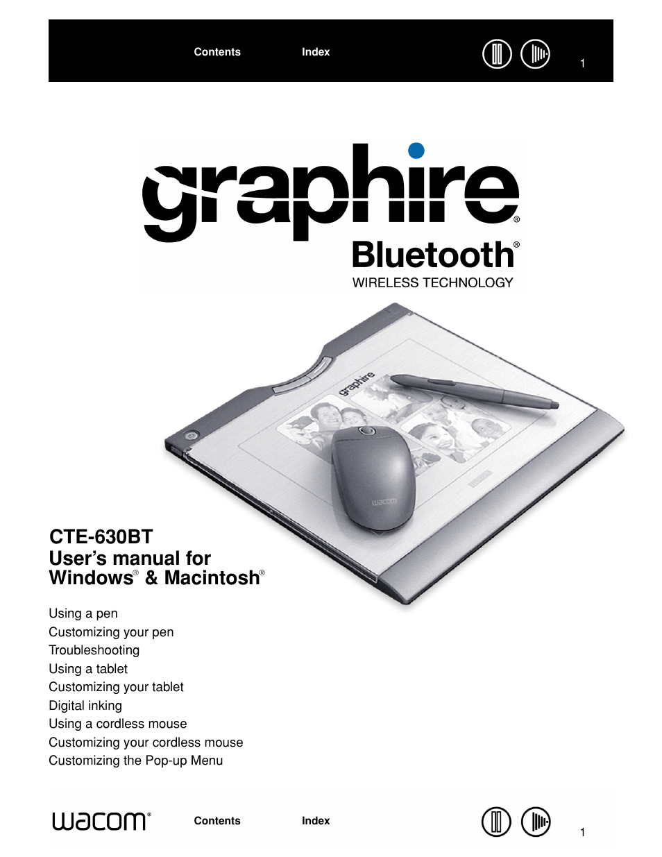 Wacom GRAPHIRE CTE-630BT User Manual | 74 pages