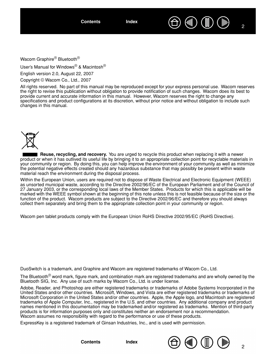 Wacom GRAPHIRE CTE-630BT User Manual | Page 2 / 74