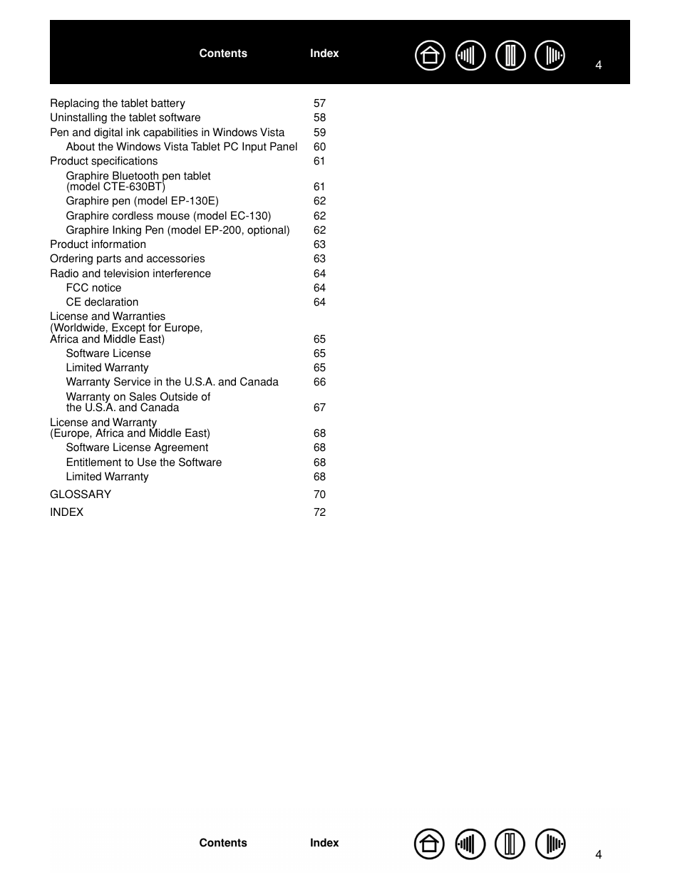 Wacom GRAPHIRE CTE-630BT User Manual | Page 4 / 74