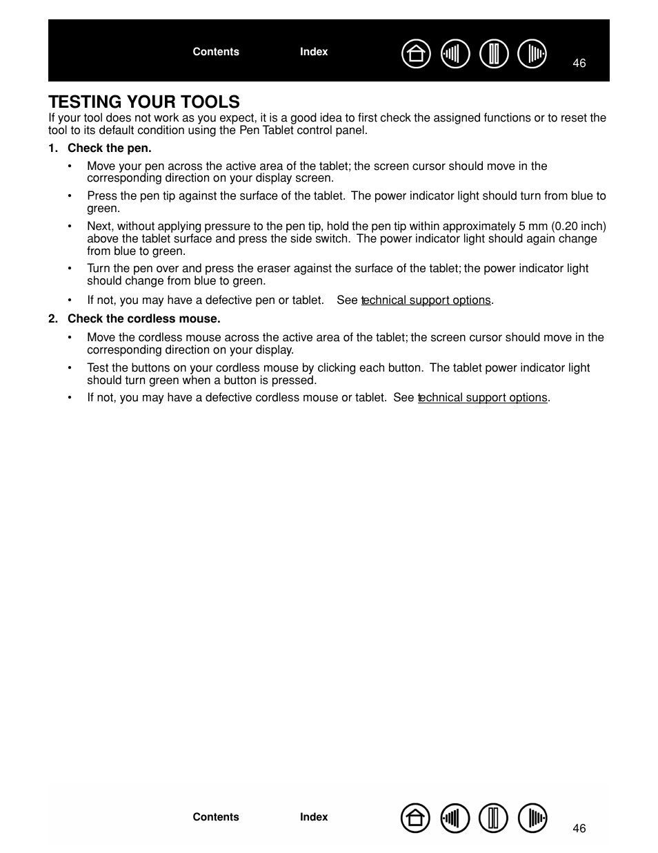 Testing your tools, Esting your tools, On to testing your tools | Wacom GRAPHIRE CTE-630BT User Manual | Page 46 / 74