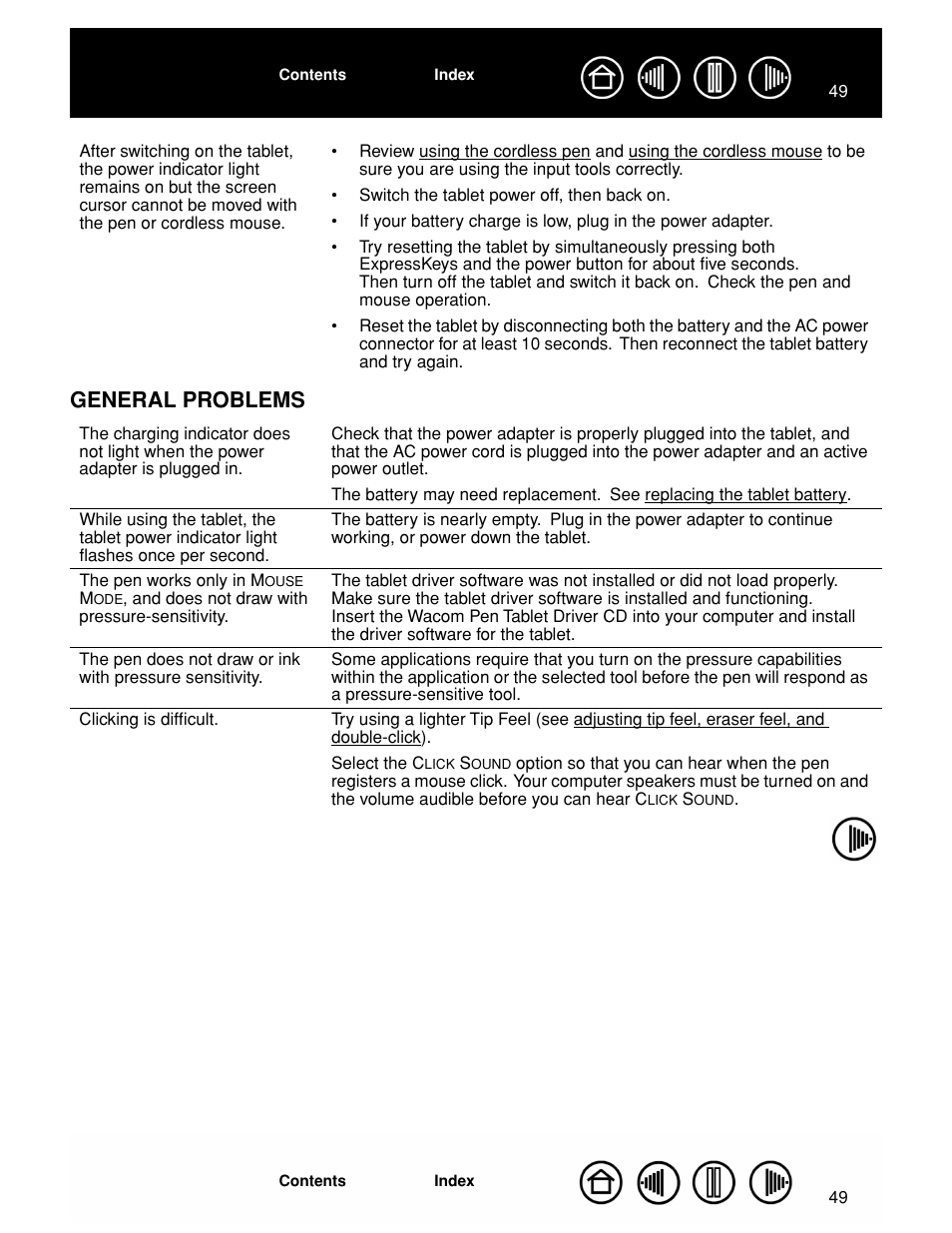 General problems | Wacom GRAPHIRE CTE-630BT User Manual | Page 49 / 74