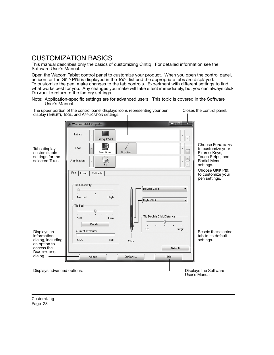 Customization basics | Wacom 12WX User Manual | Page 30 / 76