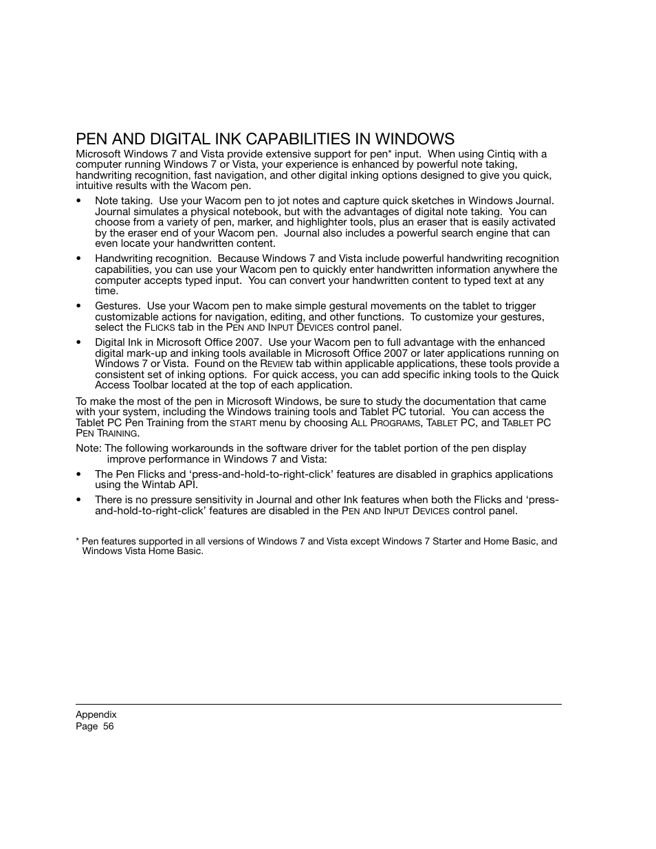 Pen and digital ink capabilities in windows | Wacom 12WX User Manual | Page 58 / 76