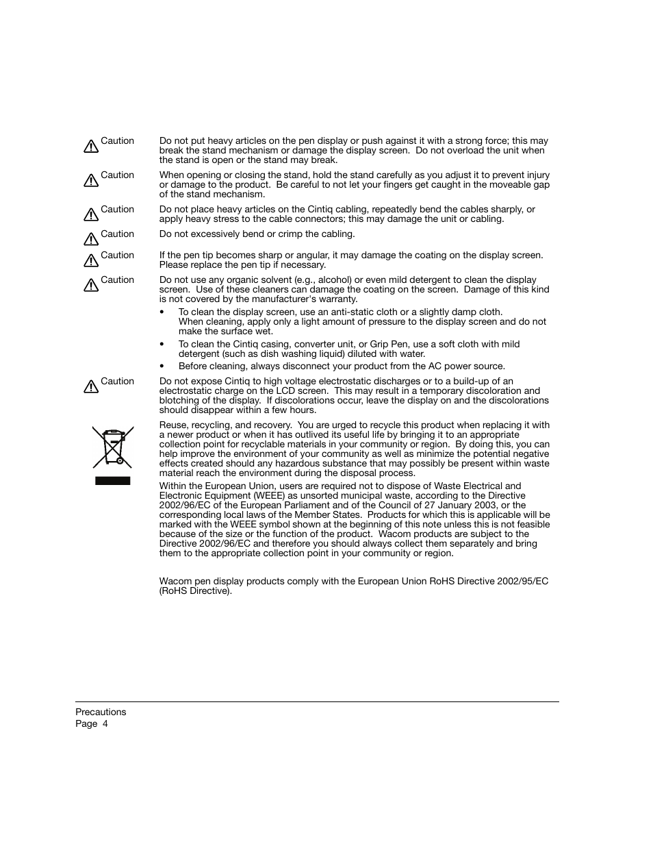 Wacom 12WX User Manual | Page 6 / 76