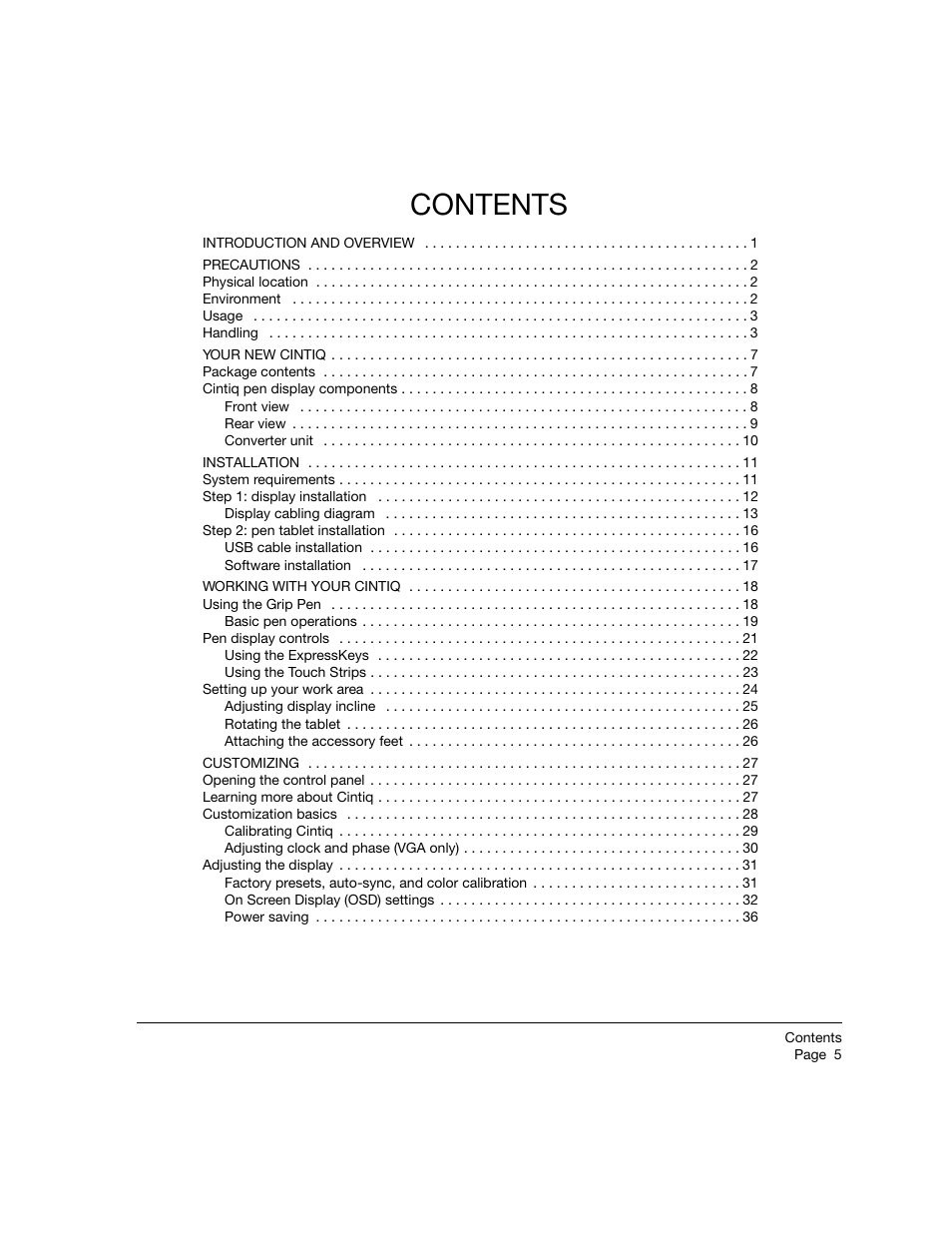 Wacom 12WX User Manual | Page 7 / 76