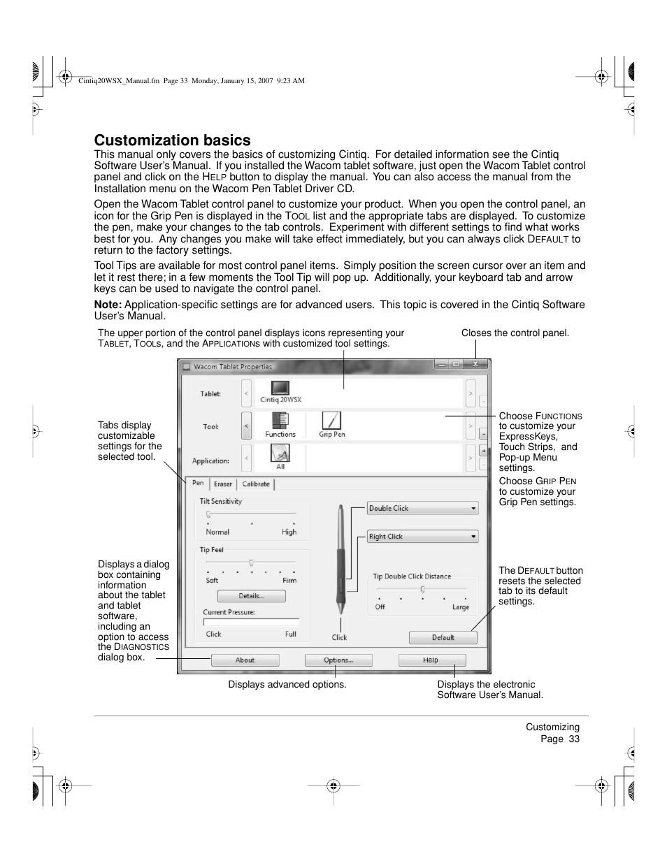 Customization basics | Wacom Cintiq DTZ-2000W User Manual | Page 35 / 72