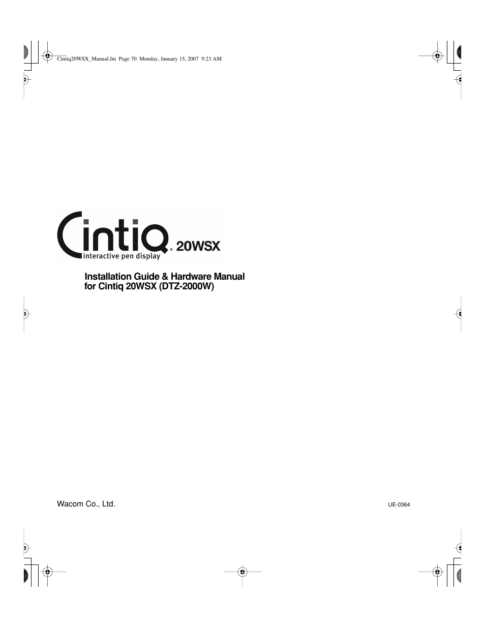 Wacom Cintiq DTZ-2000W User Manual | Page 72 / 72