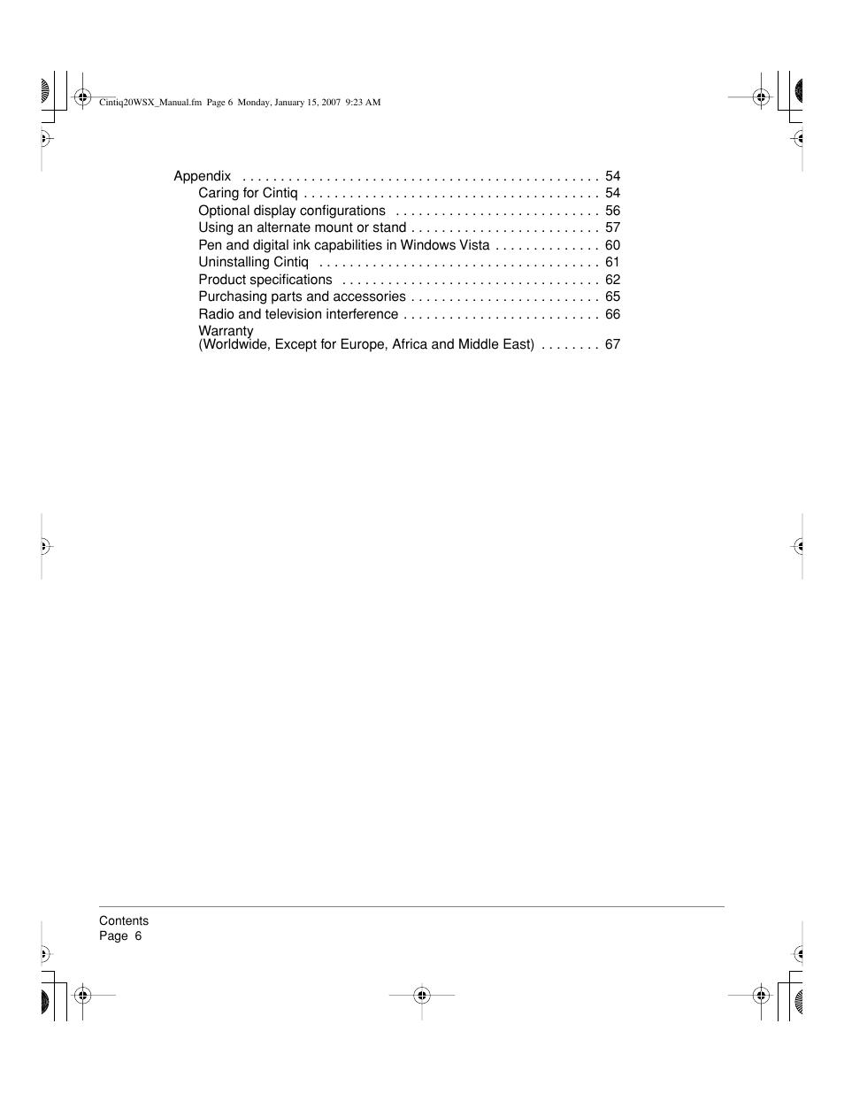 Wacom Cintiq DTZ-2000W User Manual | Page 8 / 72