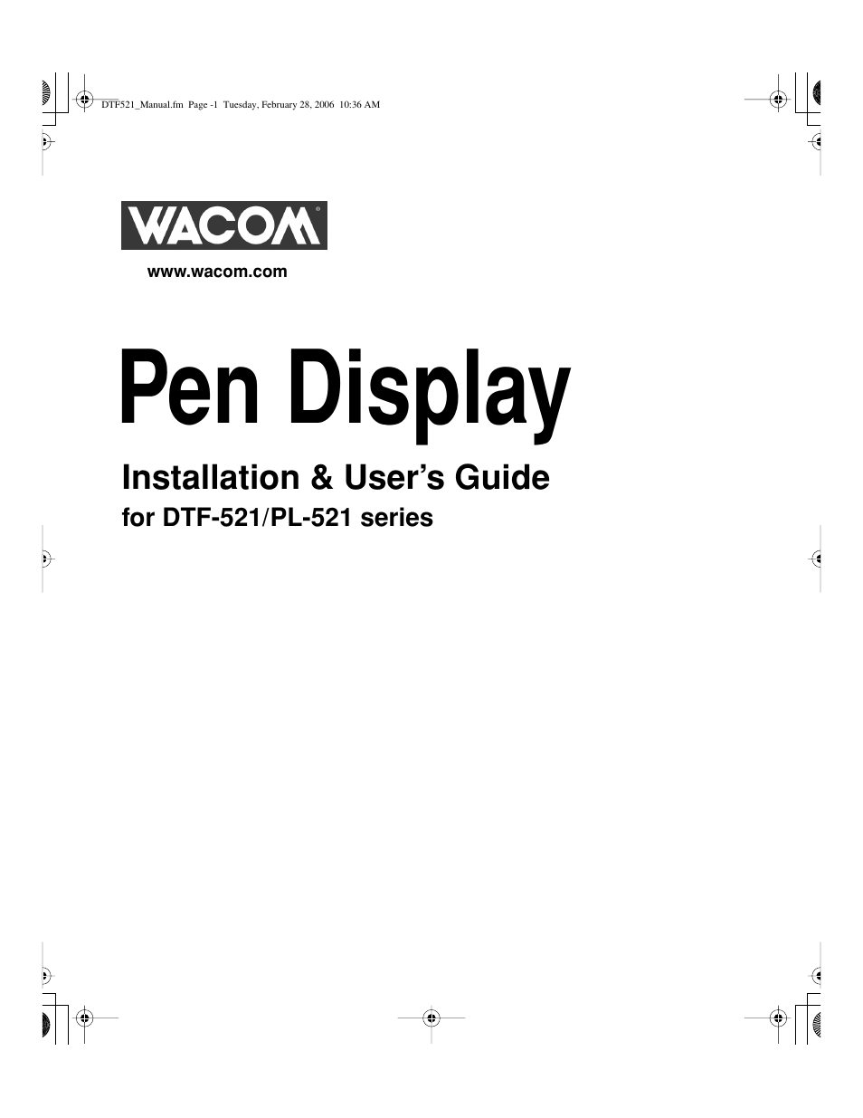 Wacom PEN DISPLAY PL-521 User Manual | 52 pages