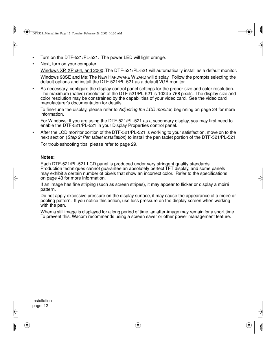 Wacom PEN DISPLAY PL-521 User Manual | Page 14 / 52