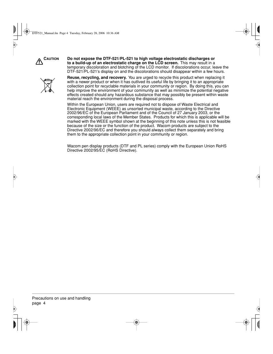 Wacom PEN DISPLAY PL-521 User Manual | Page 6 / 52