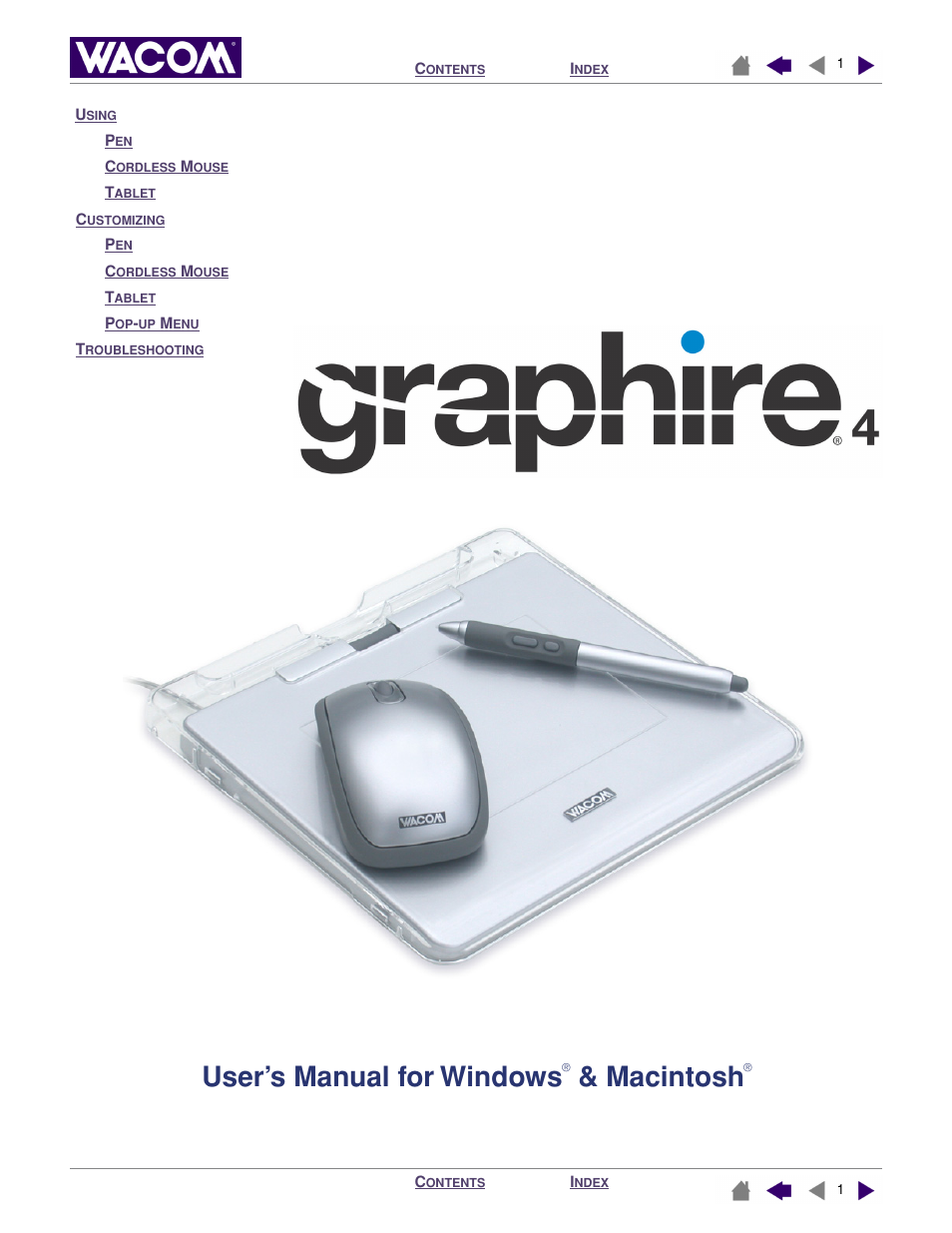 Wacom GRAPHIRE 4 User Manual | 58 pages