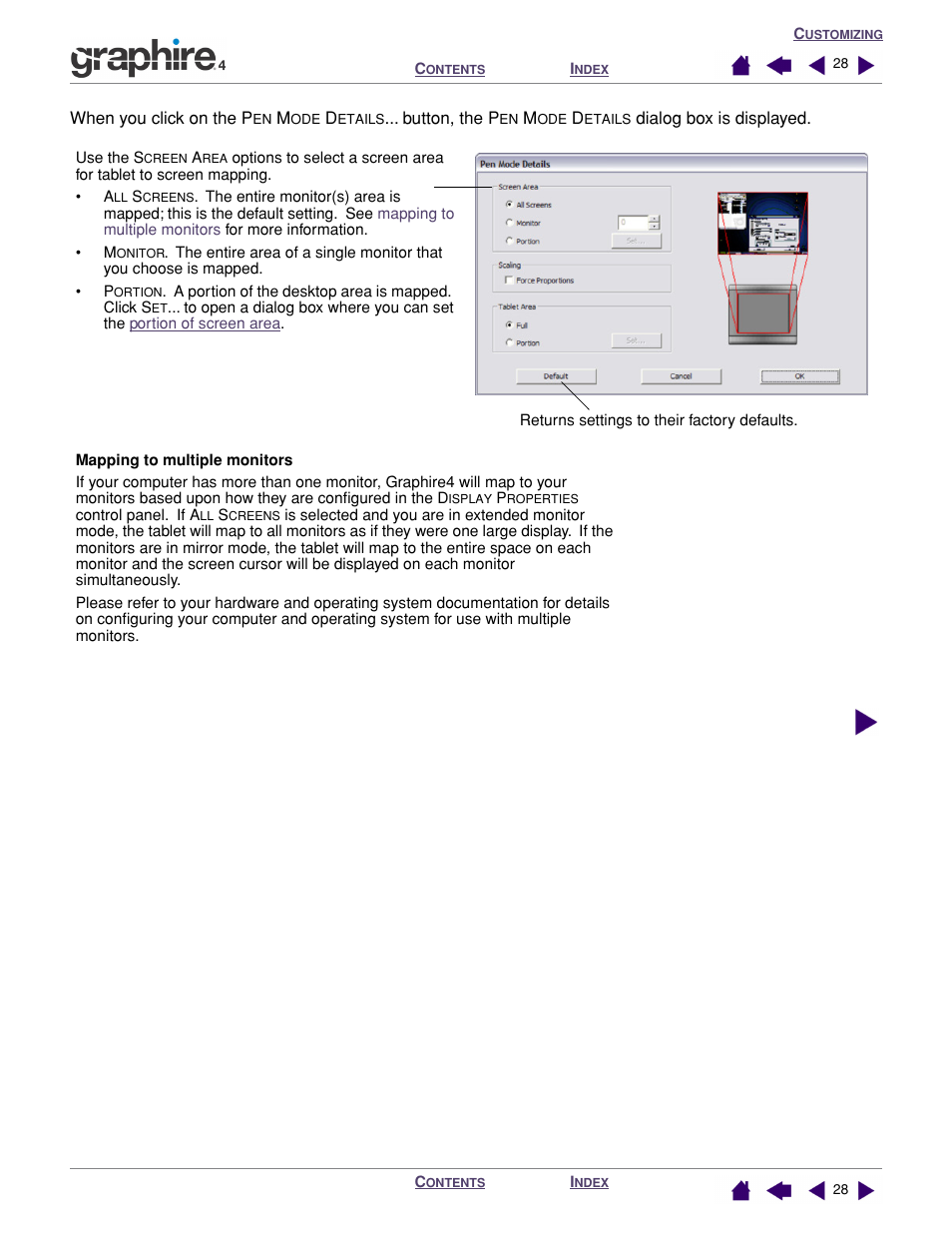 Mapping to multiple monitors, E the, Tablet mapping | Wacom GRAPHIRE 4 User Manual | Page 28 / 58