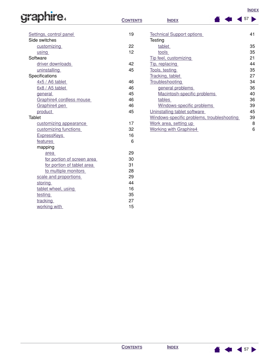 Wacom GRAPHIRE 4 User Manual | Page 57 / 58
