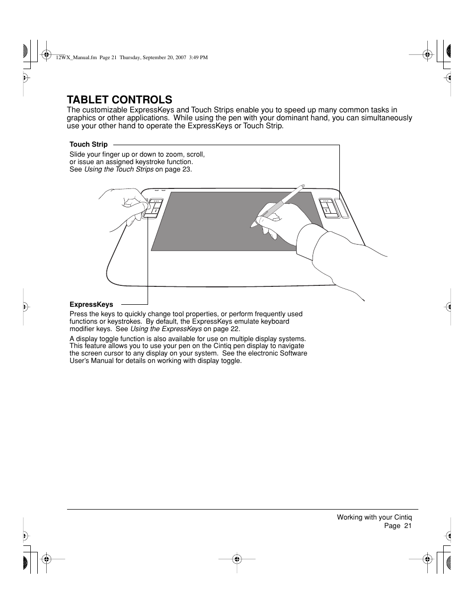 Tablet controls | Wacom Cintiq DTZ-1200W User Manual | Page 23 / 68