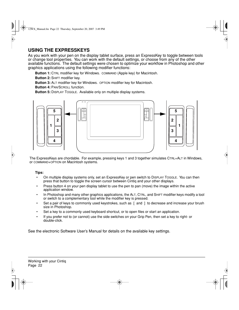 Using the expresskeys | Wacom Cintiq DTZ-1200W User Manual | Page 24 / 68
