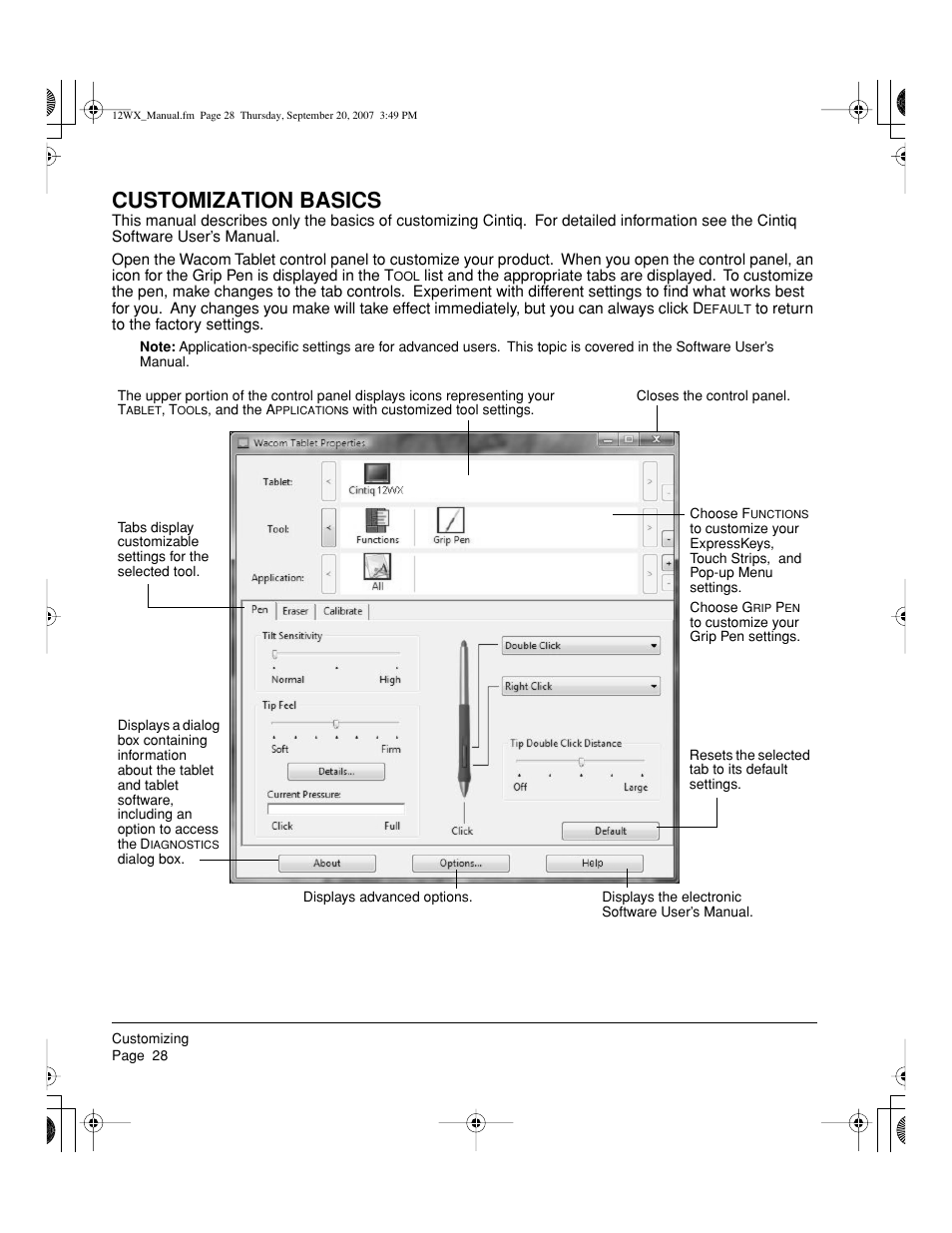 Customization basics | Wacom Cintiq DTZ-1200W User Manual | Page 30 / 68