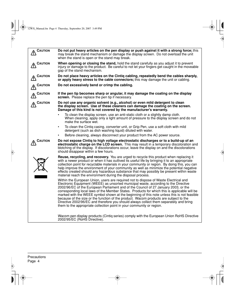 Wacom Cintiq DTZ-1200W User Manual | Page 6 / 68