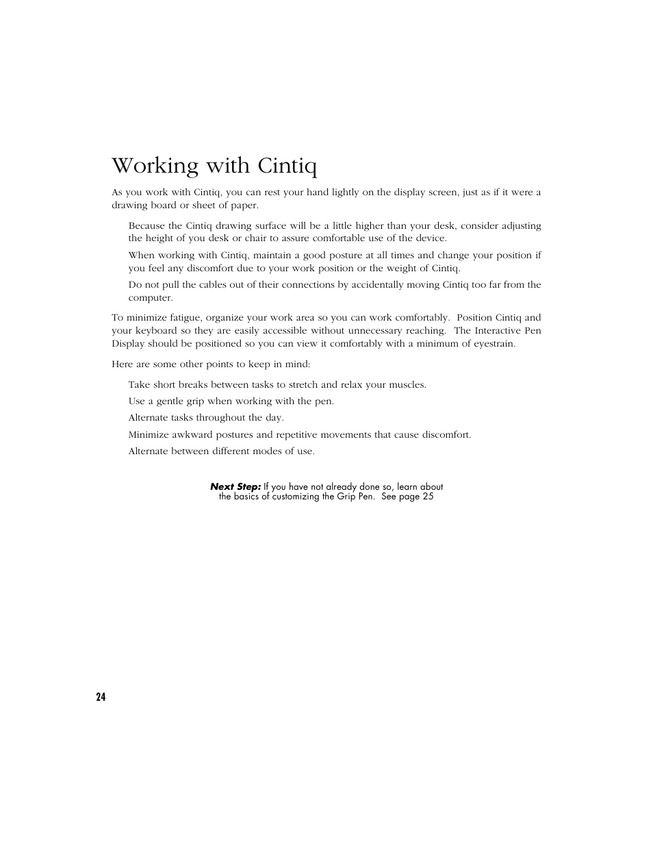 Working with cintiq | Wacom CINTIQ 15X User Manual | Page 26 / 49