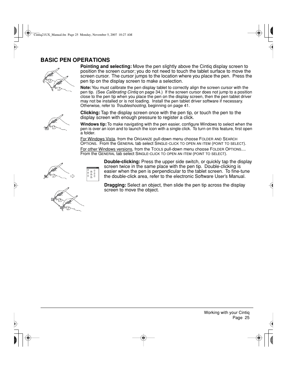Basic pen operations | Wacom DTZ-2100D User Manual | Page 27 / 76