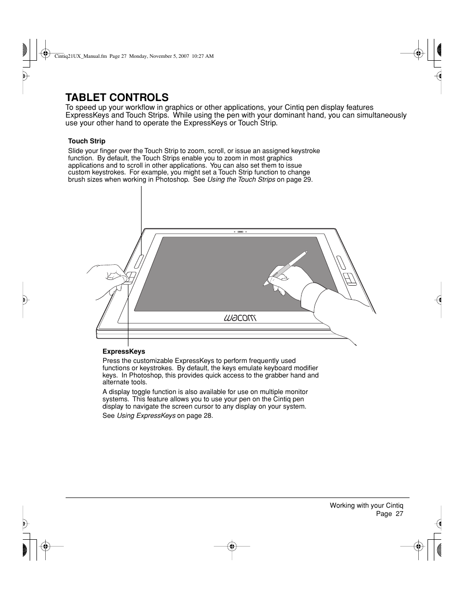Tablet controls | Wacom DTZ-2100D User Manual | Page 29 / 76