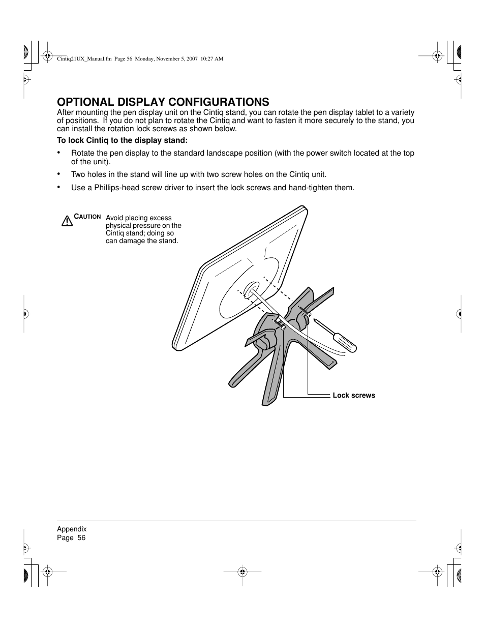 Optional display configurations | Wacom DTZ-2100D User Manual | Page 58 / 76
