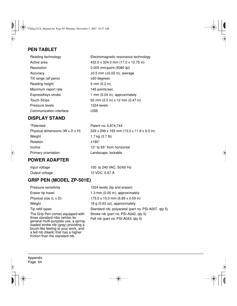 Wacom DTZ-2100D User Manual | Page 66 / 76