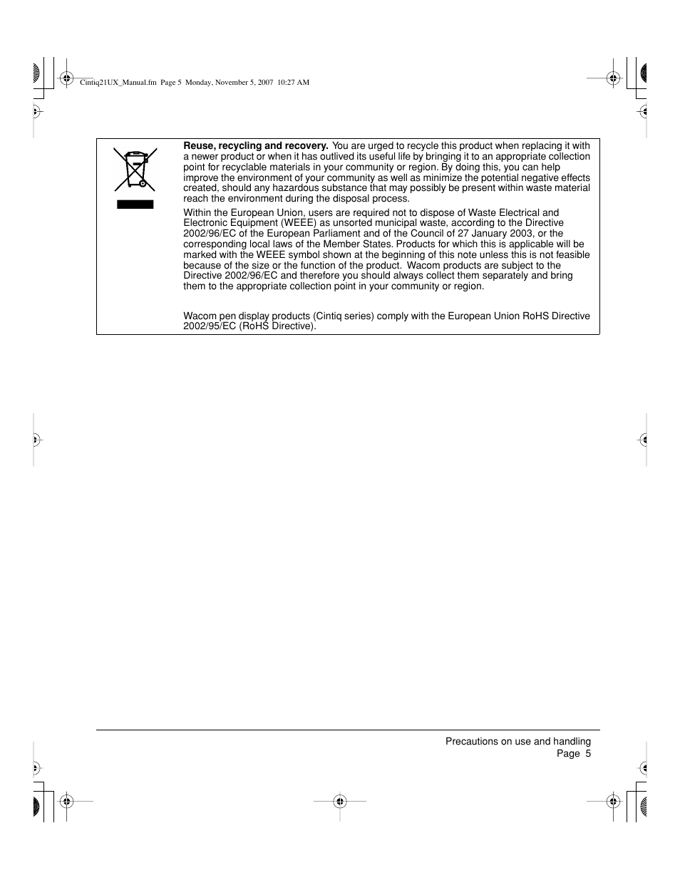 Wacom DTZ-2100D User Manual | Page 7 / 76