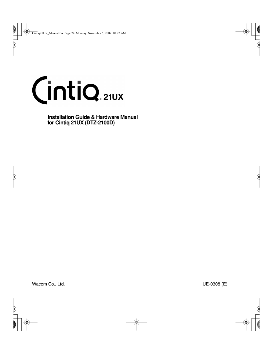 Wacom DTZ-2100D User Manual | Page 76 / 76