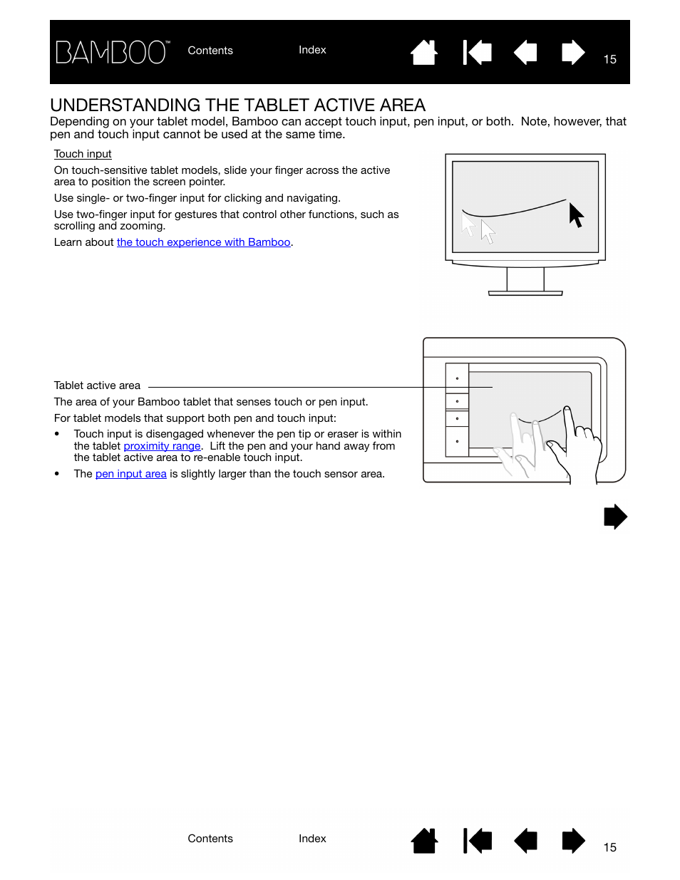 Understanding the tablet active area, Active area | Wacom BAMBOO CTL-460 User Manual | Page 15 / 90