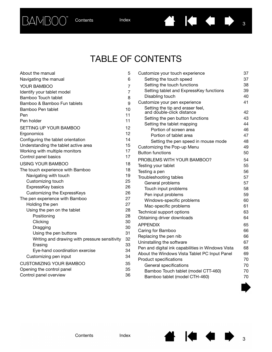 Wacom BAMBOO CTL-460 User Manual | Page 3 / 90