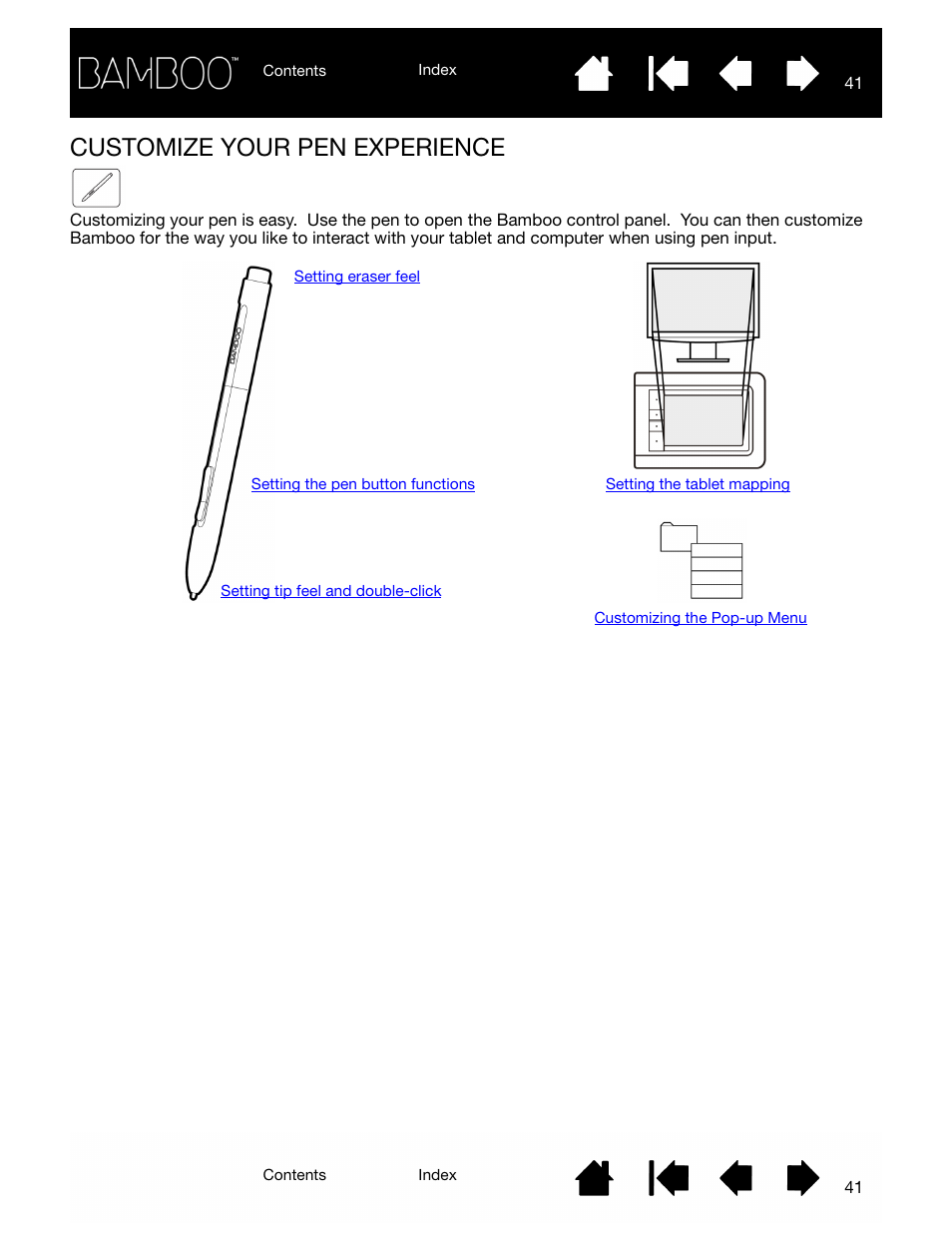 Customize your pen experience, Customize a pen | Wacom BAMBOO CTL-460 User Manual | Page 41 / 90