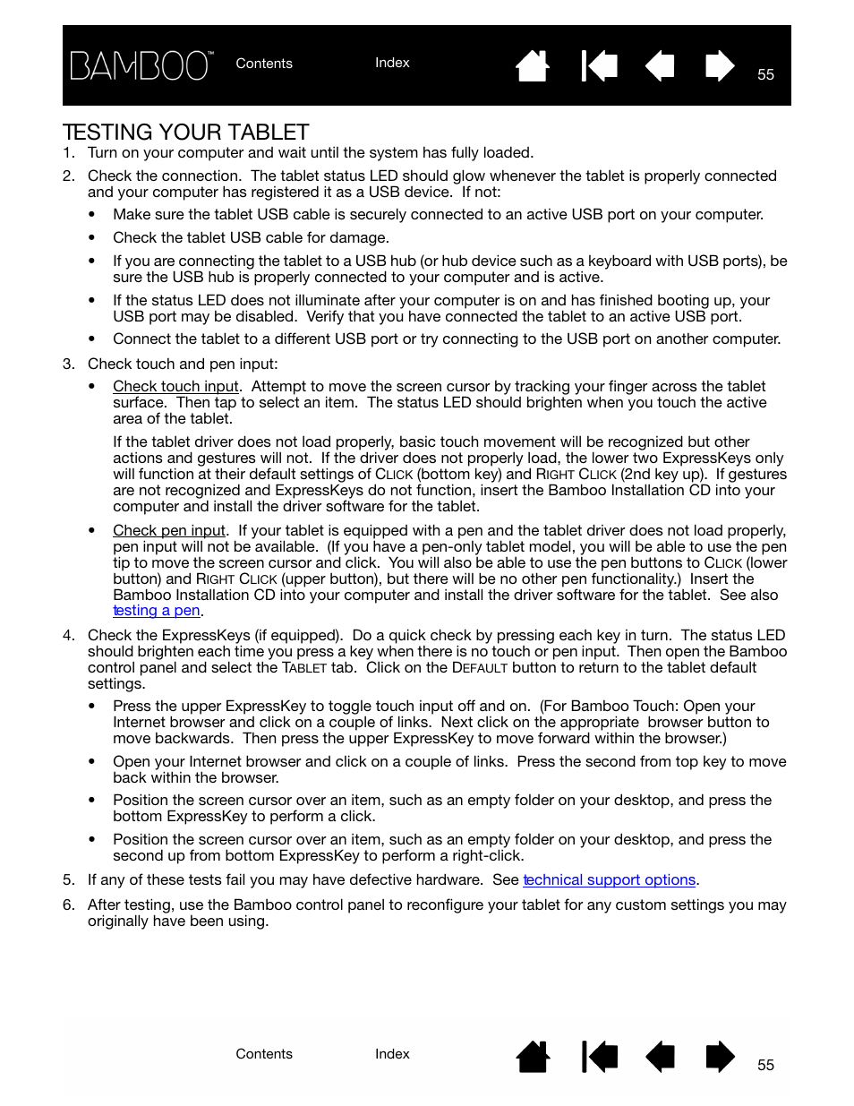 Testing your tablet | Wacom BAMBOO CTL-460 User Manual | Page 55 / 90