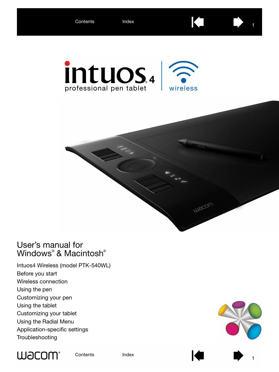 Wacom INTUOS4 WIRELESS PTK-540WL User Manual | 116 pages