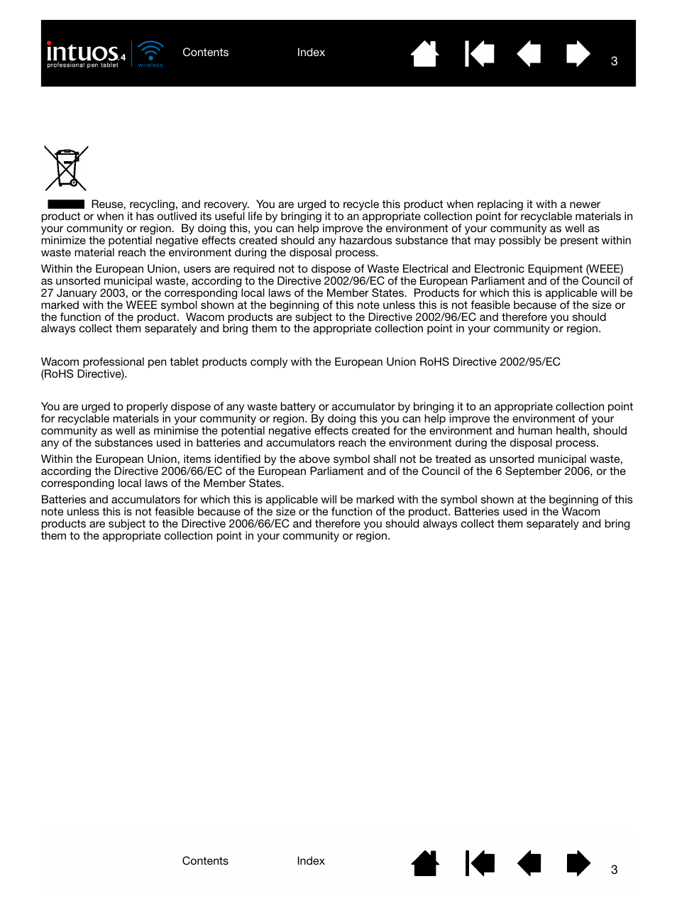 Wacom INTUOS4 WIRELESS PTK-540WL User Manual | Page 3 / 116