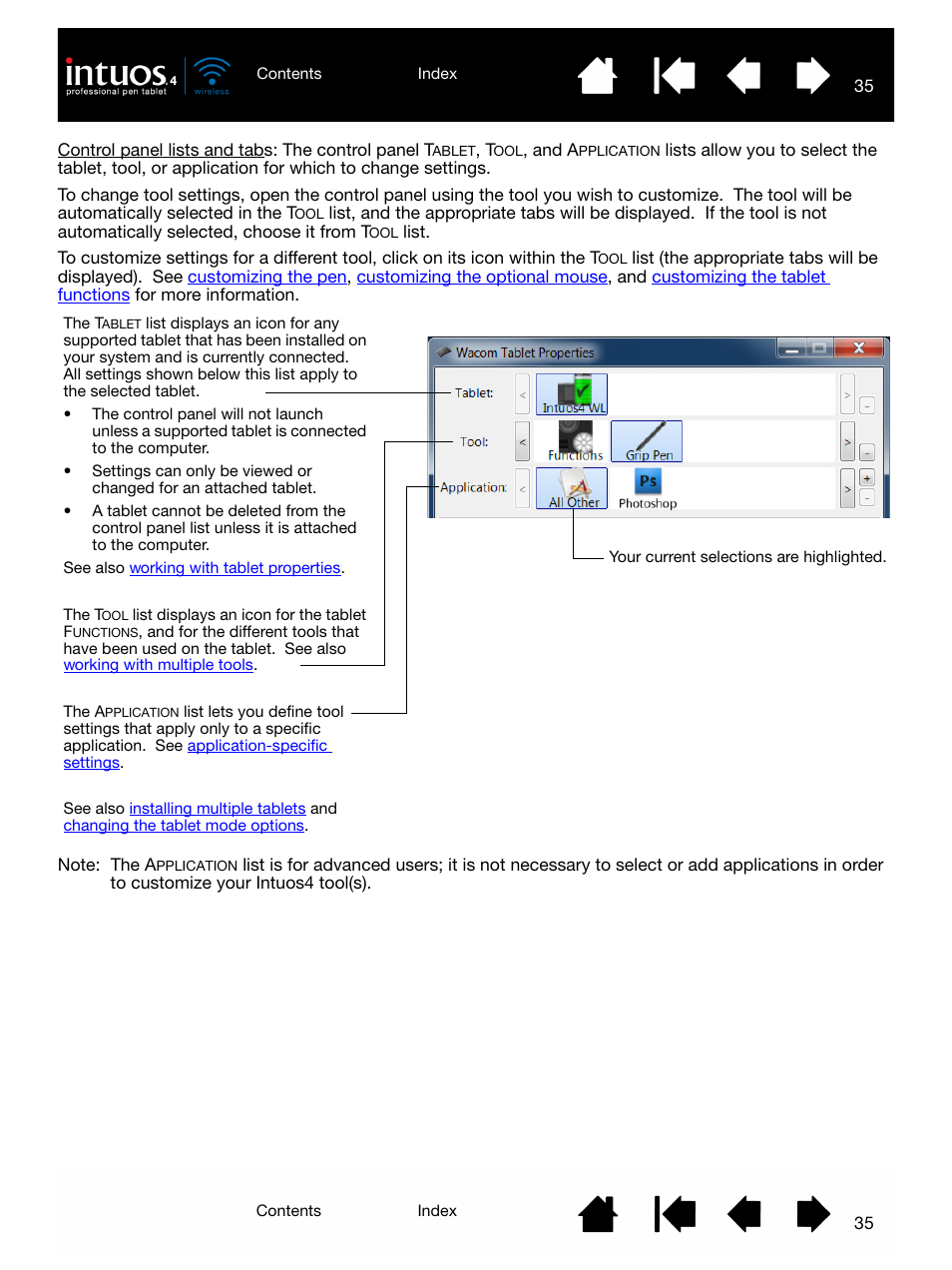 Wacom INTUOS4 WIRELESS PTK-540WL User Manual | Page 35 / 116
