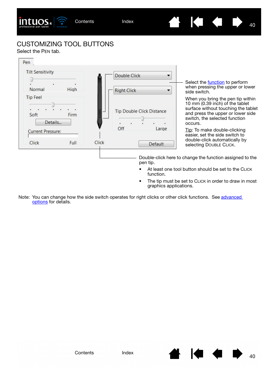 Customizing tool buttons | Wacom INTUOS4 WIRELESS PTK-540WL User Manual | Page 40 / 116