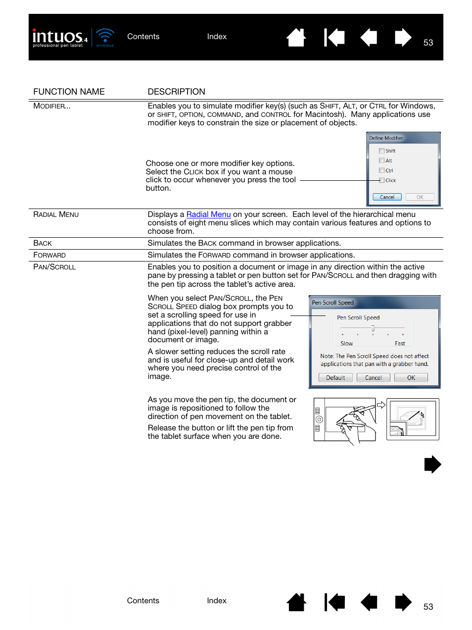 Adial, Croll | Wacom INTUOS4 WIRELESS PTK-540WL User Manual | Page 53 / 116