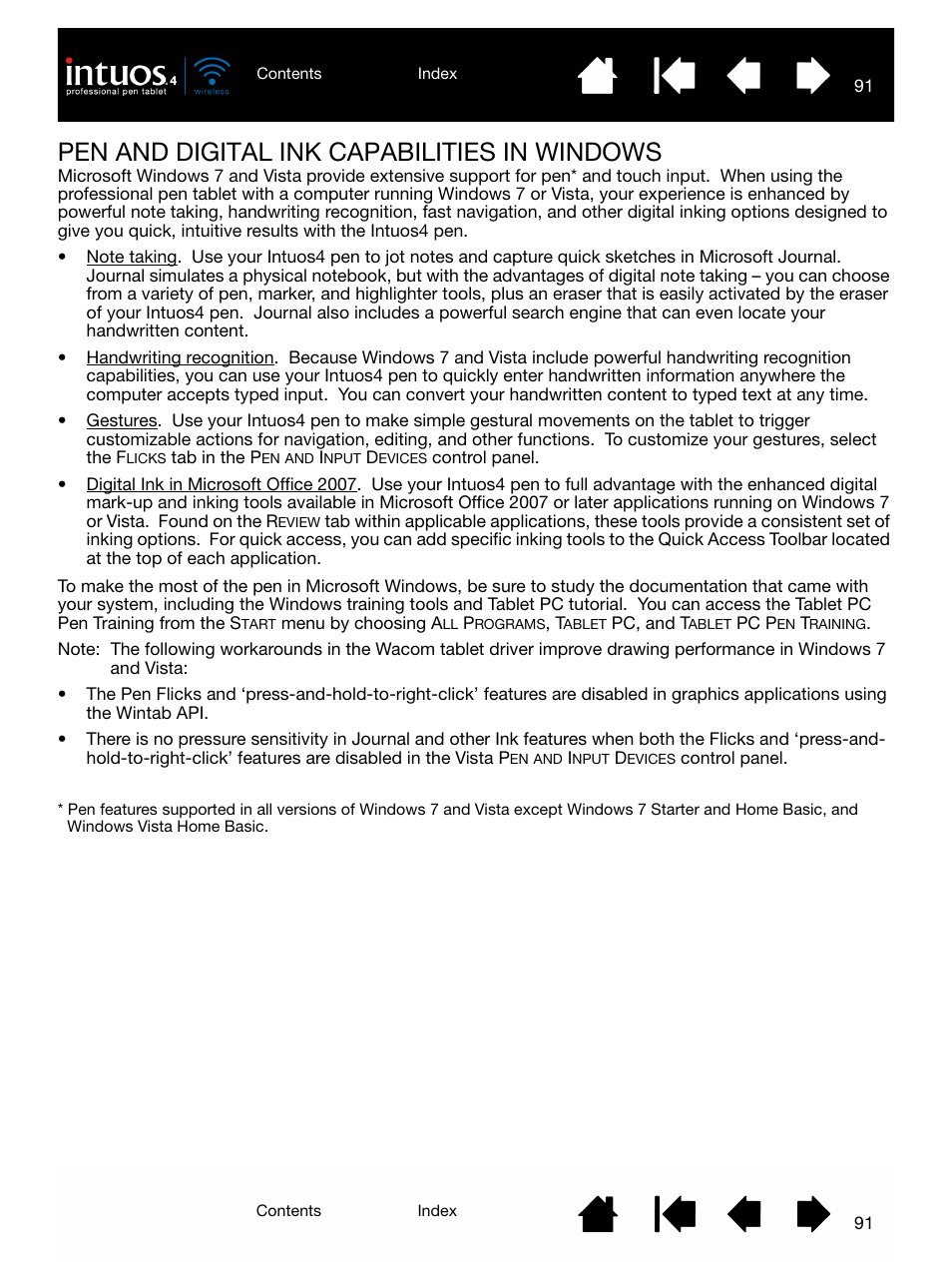 Pen and digital ink capabilities in windows, Is an overview of the pen and, Digital inking | Upon the pen. the, Digital ink, Tools in | Wacom INTUOS4 WIRELESS PTK-540WL User Manual | Page 91 / 116