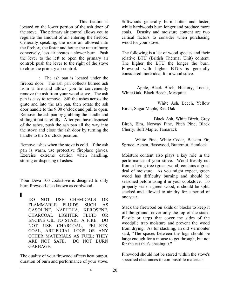 Weiman Products Deva 100 User Manual | Page 20 / 31