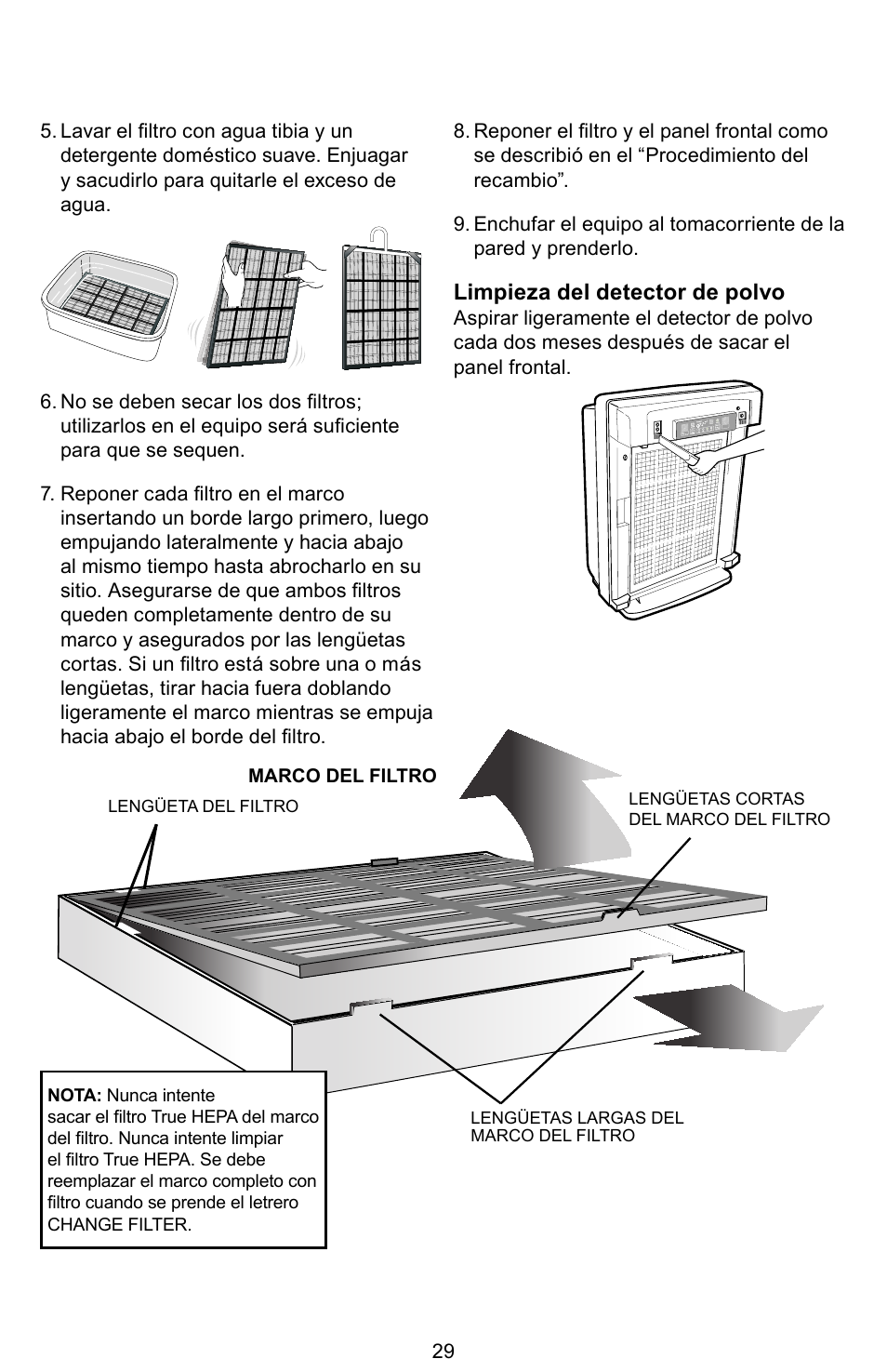 Limpieza del detector de polvo | Winix PLASMAWAVE WAC-9000 User Manual | Page 30 / 32