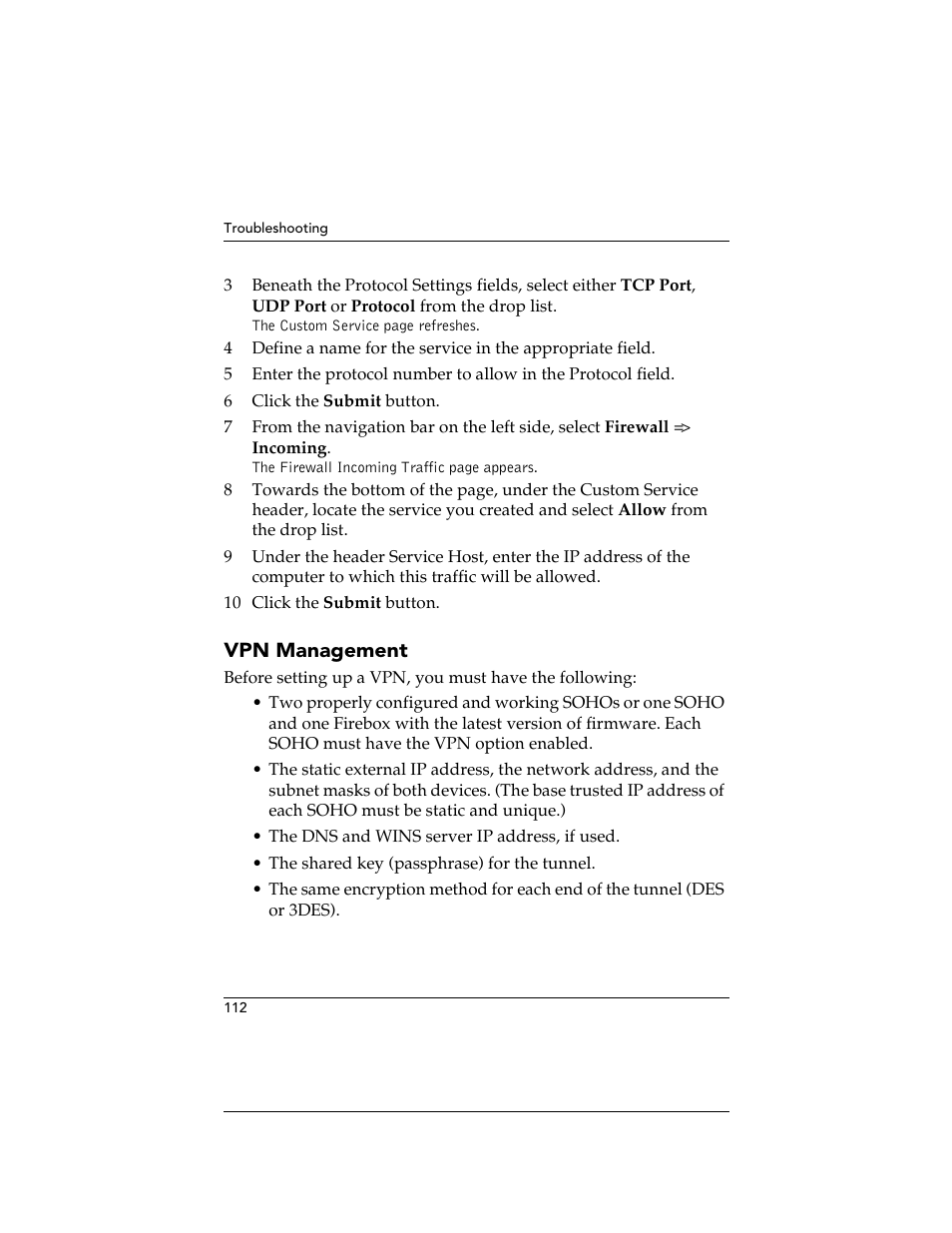 Vpn management | WatchGuard Technologies SOHO User Manual | Page 112 / 118