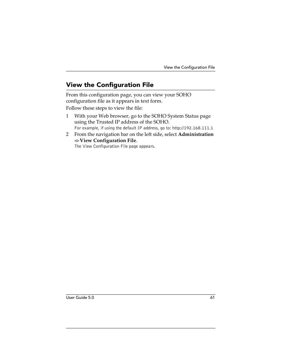 View the configuration file | WatchGuard Technologies SOHO User Manual | Page 61 / 118