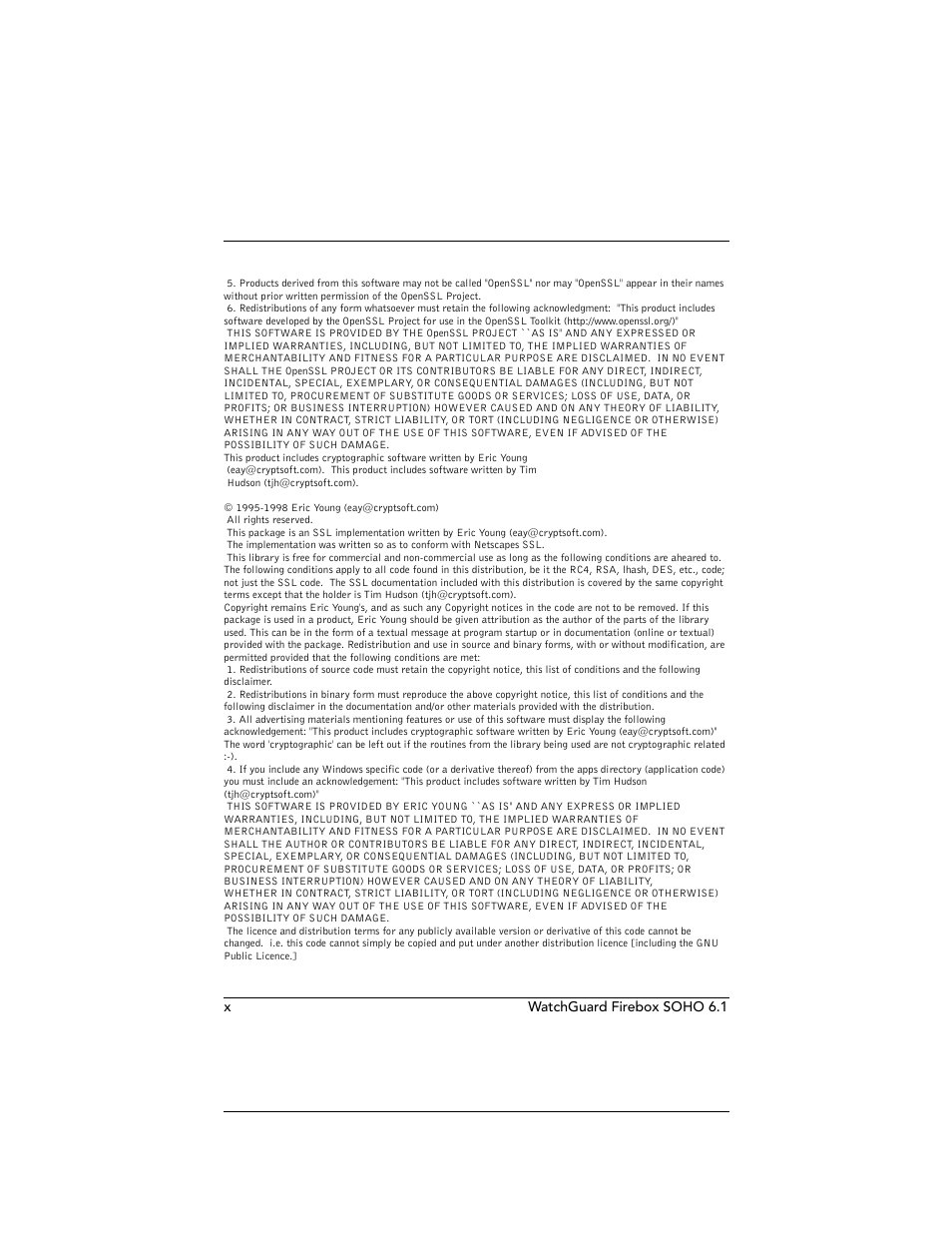Xwatchguard firebox soho 6.1 | WatchGuard Technologies WatchGuard Firebox SOHO 6 User Manual | Page 10 / 140
