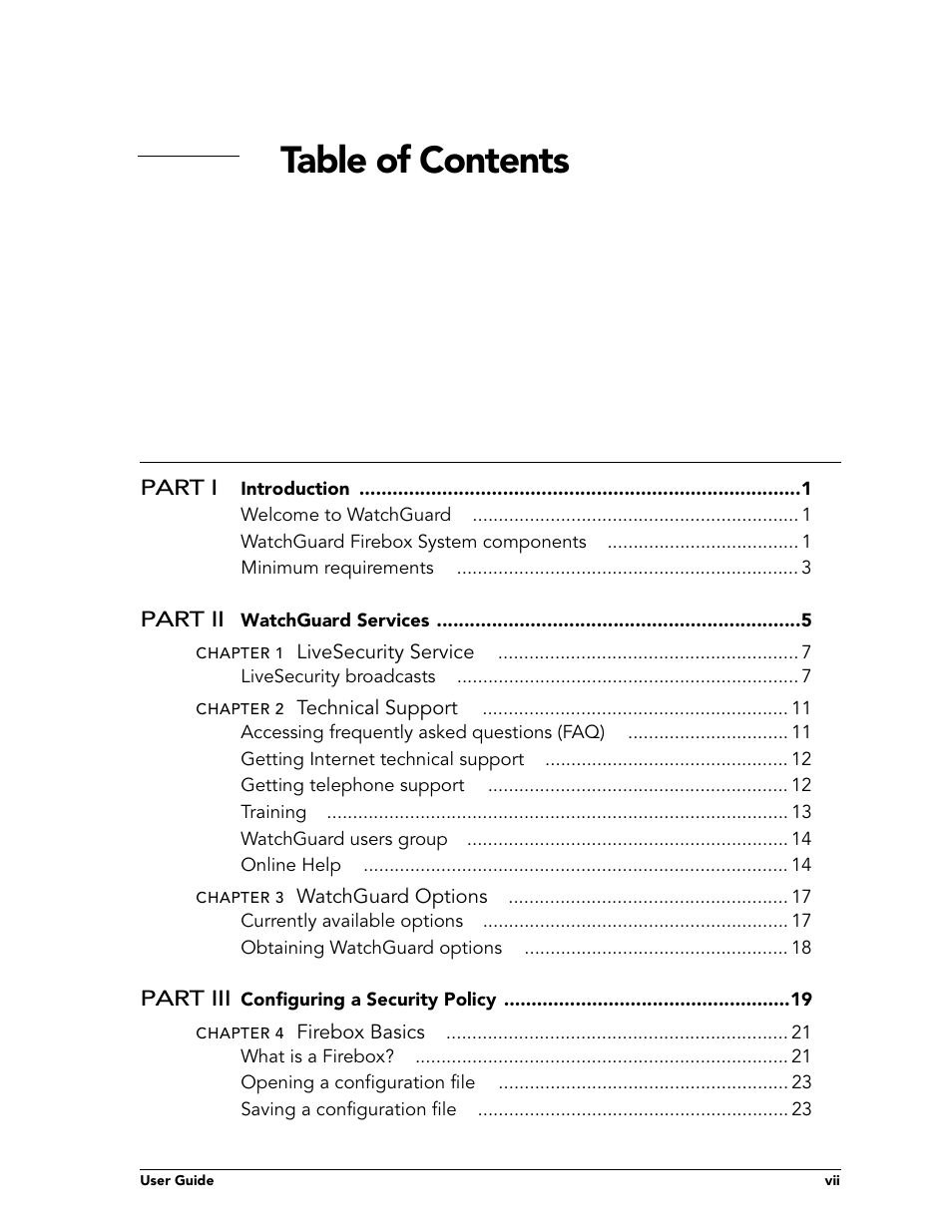 WatchGuard Technologies FireboxTM System 4.6 User Manual | Page 7 / 170