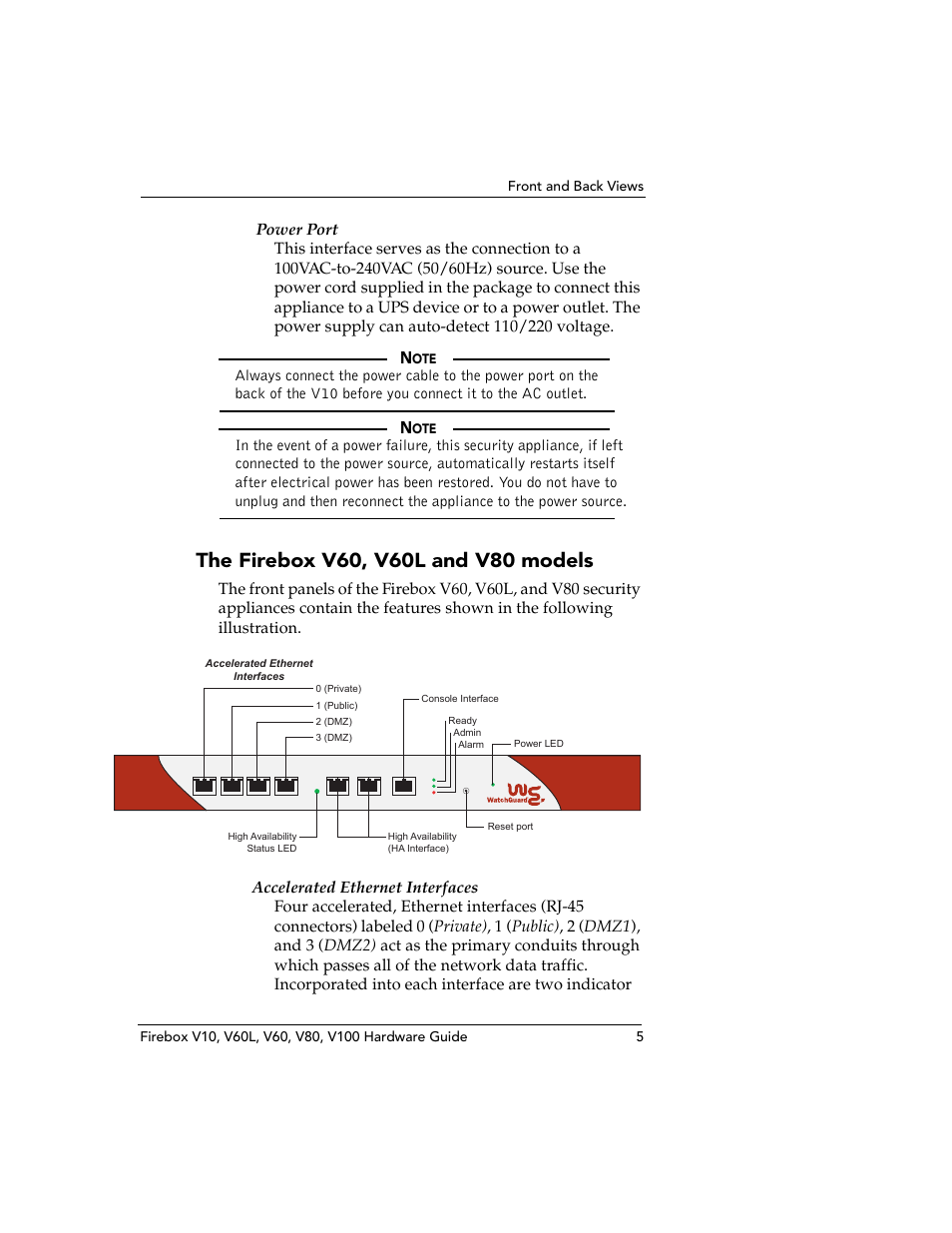 The firebox v60, v60l and v80 models | WatchGuard Technologies V10 User Manual | Page 15 / 23