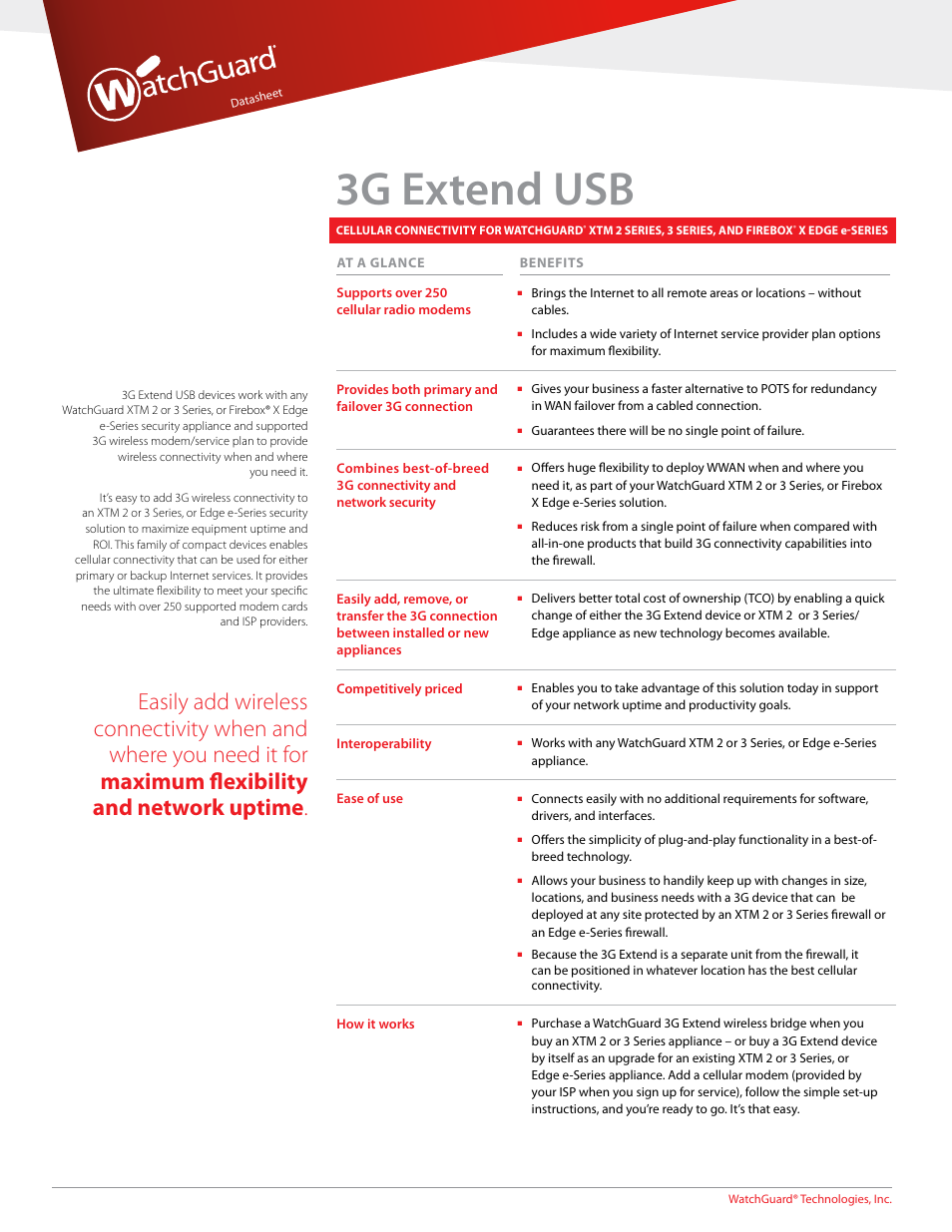 WatchGuard Technologies 3G Extend User Manual | 2 pages