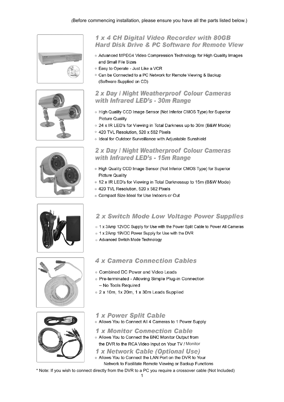 Package contents | WatchGuard Technologies DVR4ENTPACK User Manual | Page 2 / 13