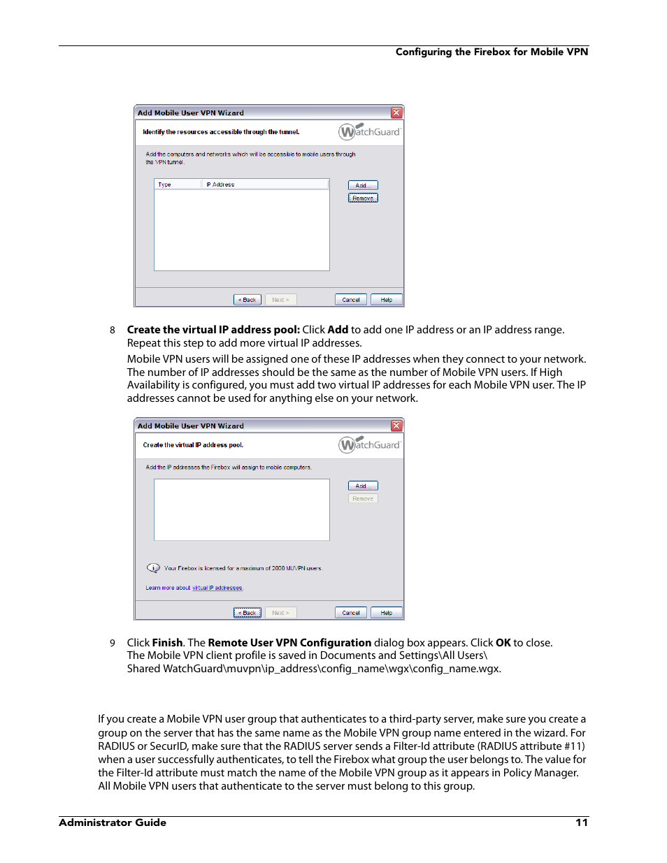 Configuring the external authentication server | WatchGuard VPN v10.0 User Manual | Page 13 / 38
